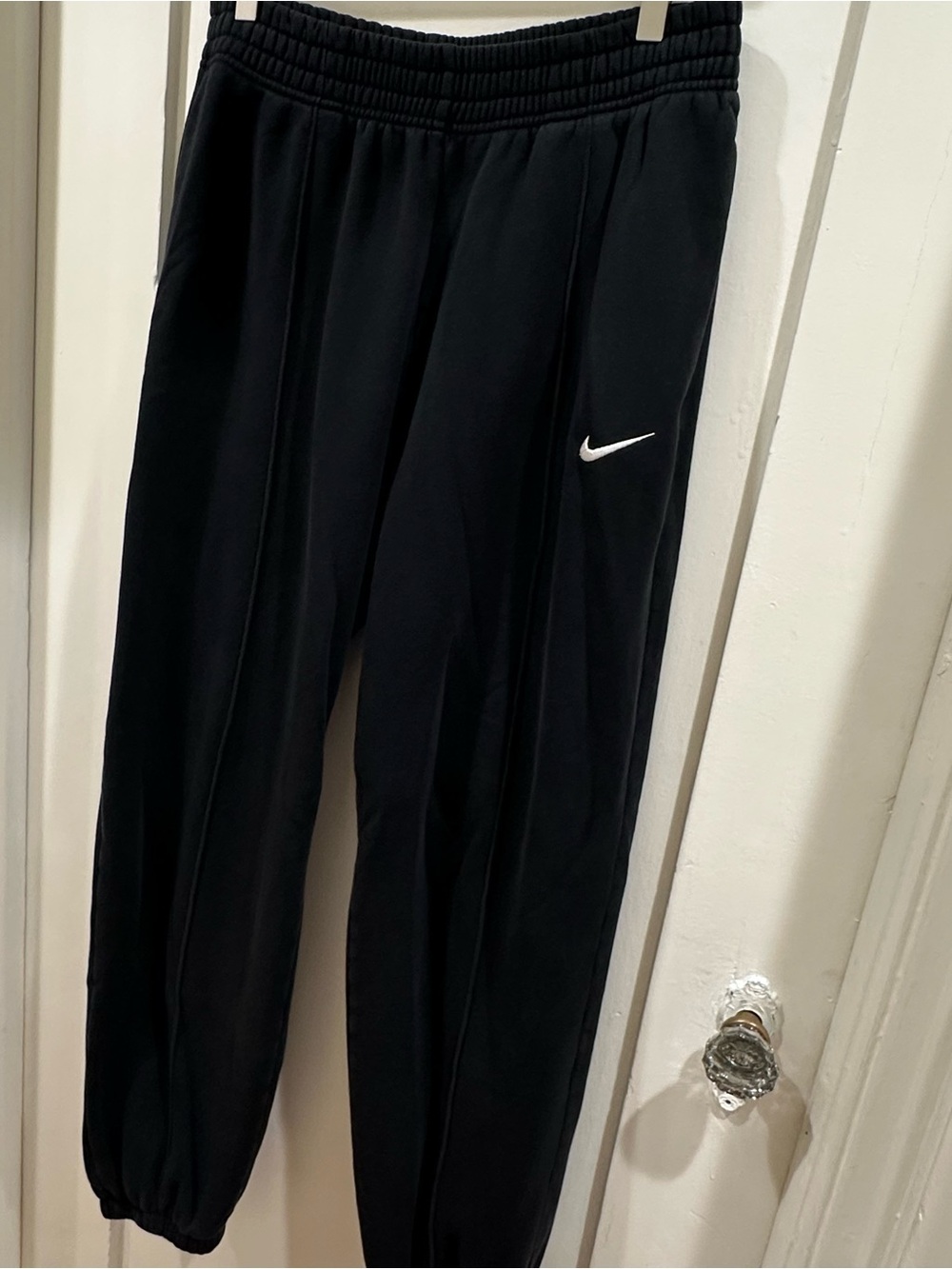 Nike Black Joggers Oversized Fit with White Swoosh